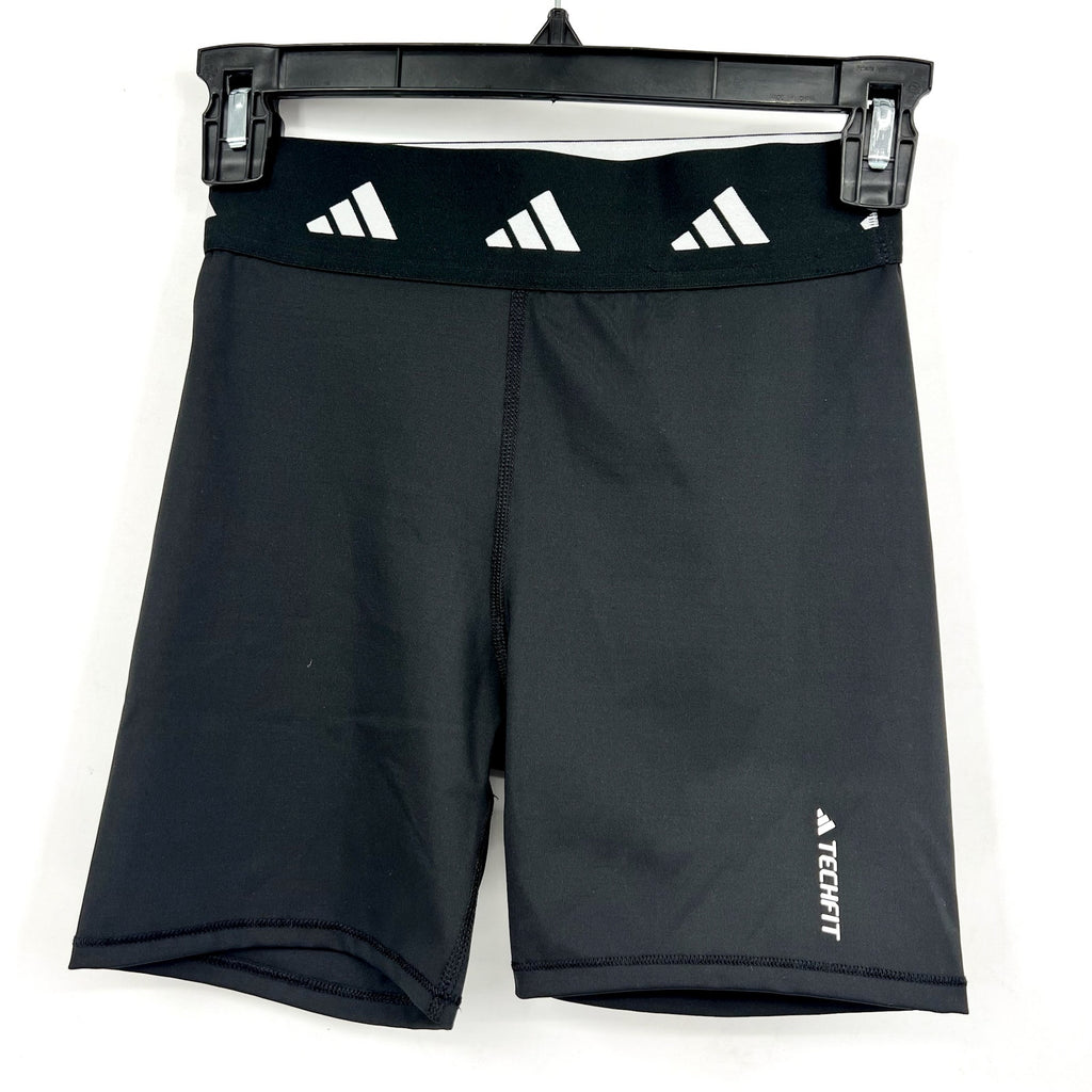 ADIDAS Women's TechFit Sport Short Tight XS Black Black Elastic Waist NWT