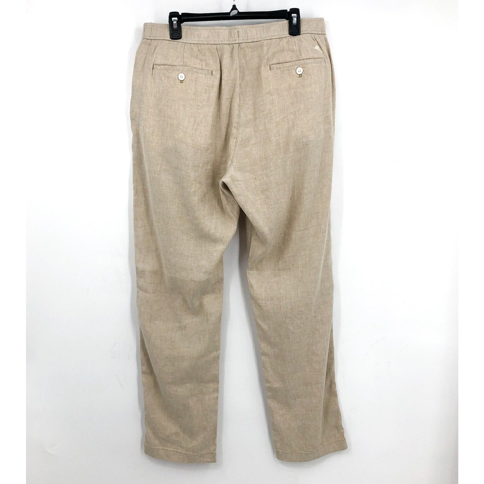 TOMMY BAHAMA Men's Beach Coast Linen Pants XL Stone Khaki 32" Inseam NWT