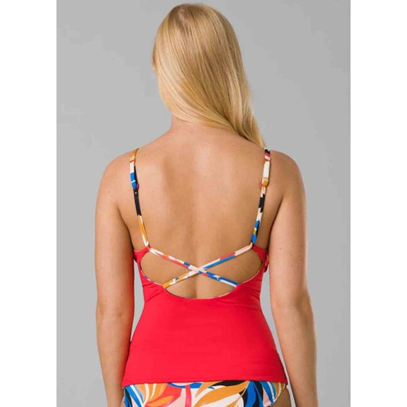 PRANA Women's Jess Reversible Tankini Swim Top Small Tropics Print Floral NWT