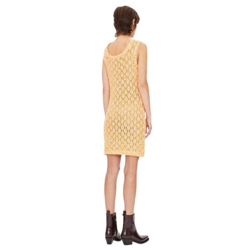 STINE GOYA Women's Knitted Esme Tank Dress Large Orange White Sleeveless NWOT