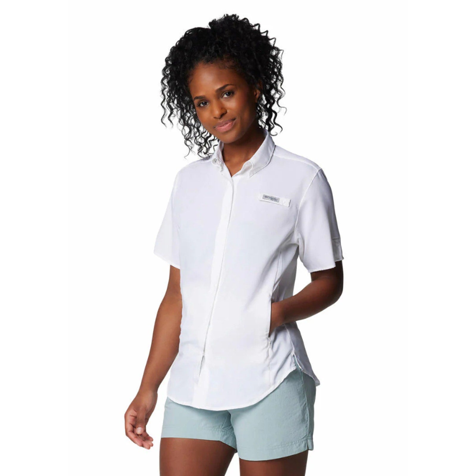 COLUMBIA Women's Tamiami II Short Sleeve Shirt XS White Sun Protection NWT