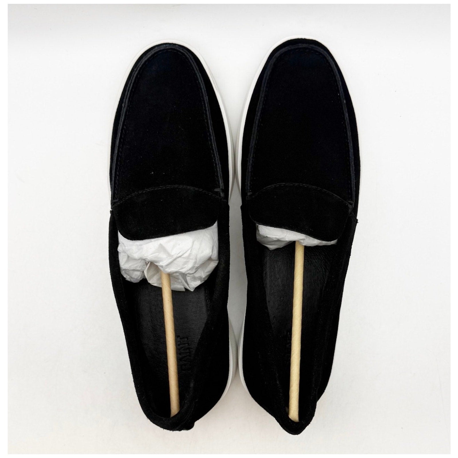 Saint Morta Men's Hemisphere Slip On Loafers Size 8 Black White Suede NIB