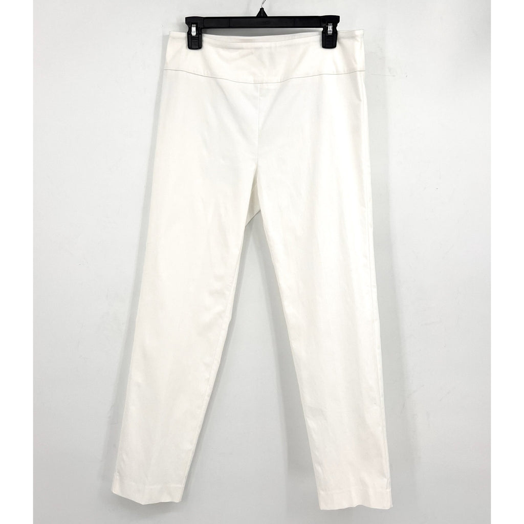 ELLIOTT LAUREN Women's Classic Pull-On Ankle Pants Size 8 White Back Slit NWOT