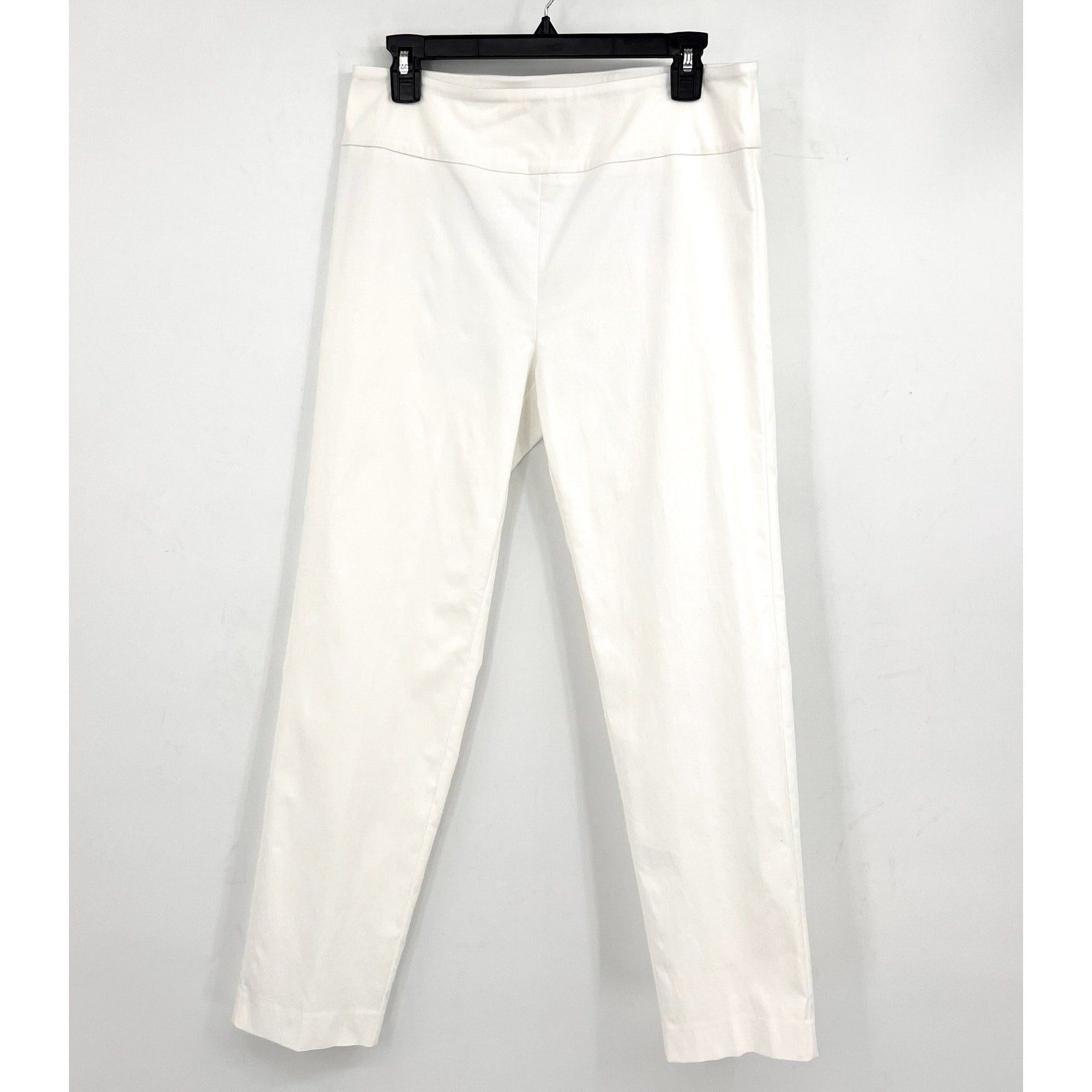 ELLIOTT LAUREN Women's Classic Pull-On Ankle Pants Size 8 White Back Slit NWOT