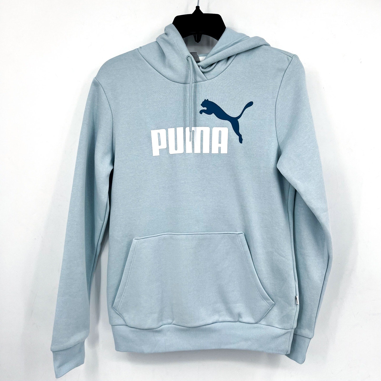 PUMA Womens Essentials Big Logo Hoodie Small Blue Frosted Dew Sweatshirt NWT