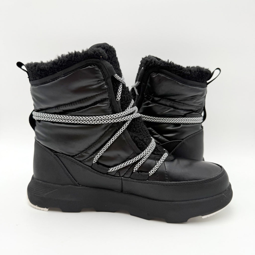 Kamik Womens Lea Pull Winter Boots US 7 M EU 38 Black Fleece NIB