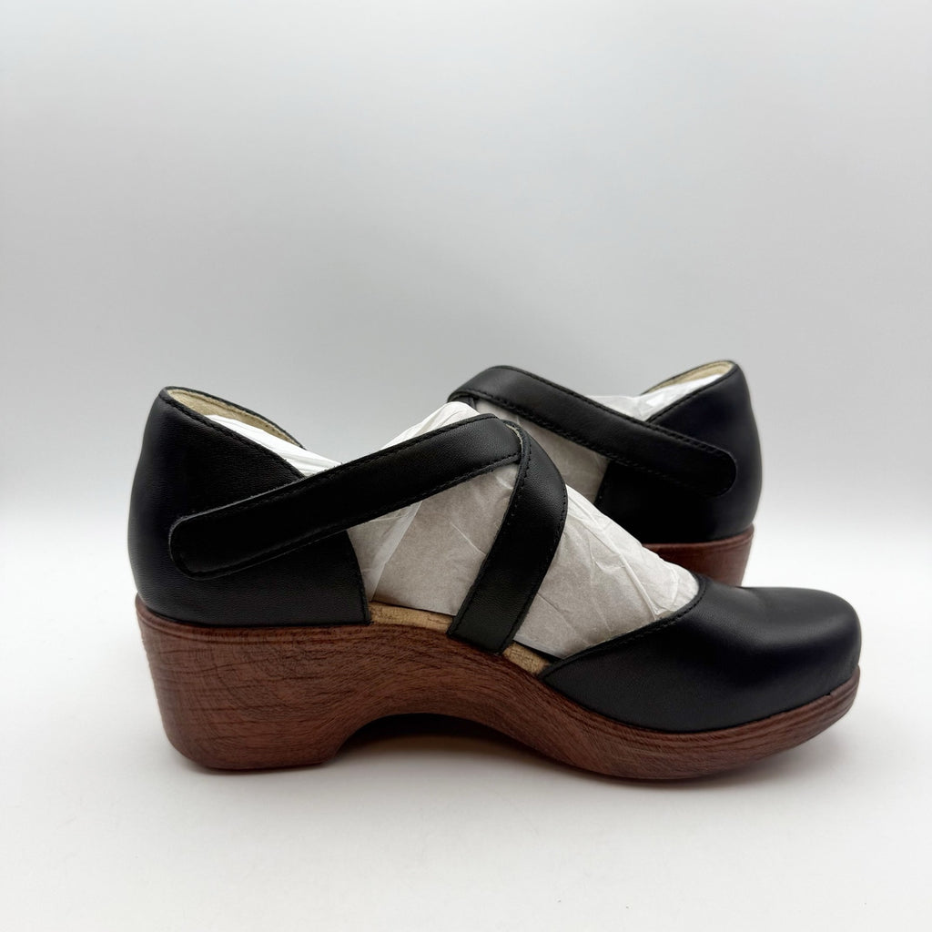 Alegria Womens Savina Clogs EU 37 US 7-7.5 Black Leather Slip Resistant NIB