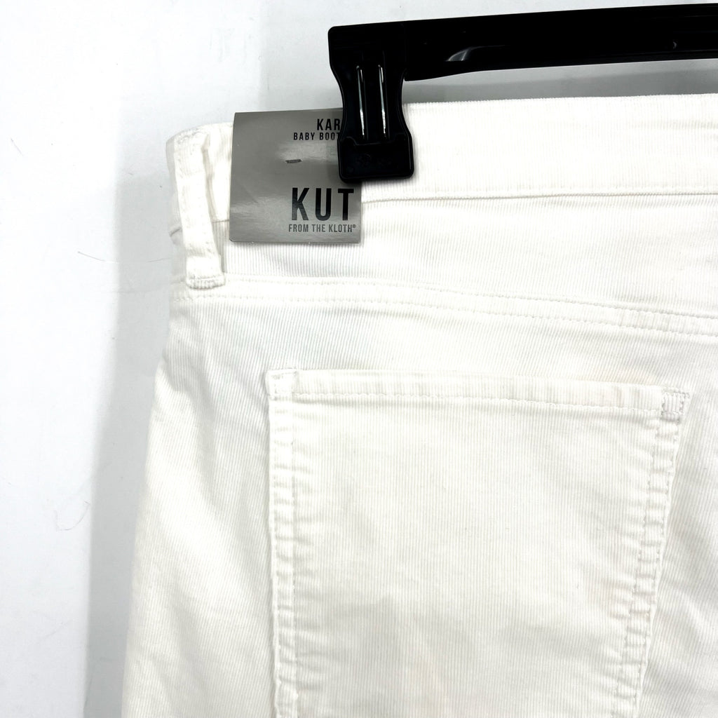KUT FROM THE KLOTH Womens Karen Baby Bootcut Jeans Size 16 White Pearl Denim NWT