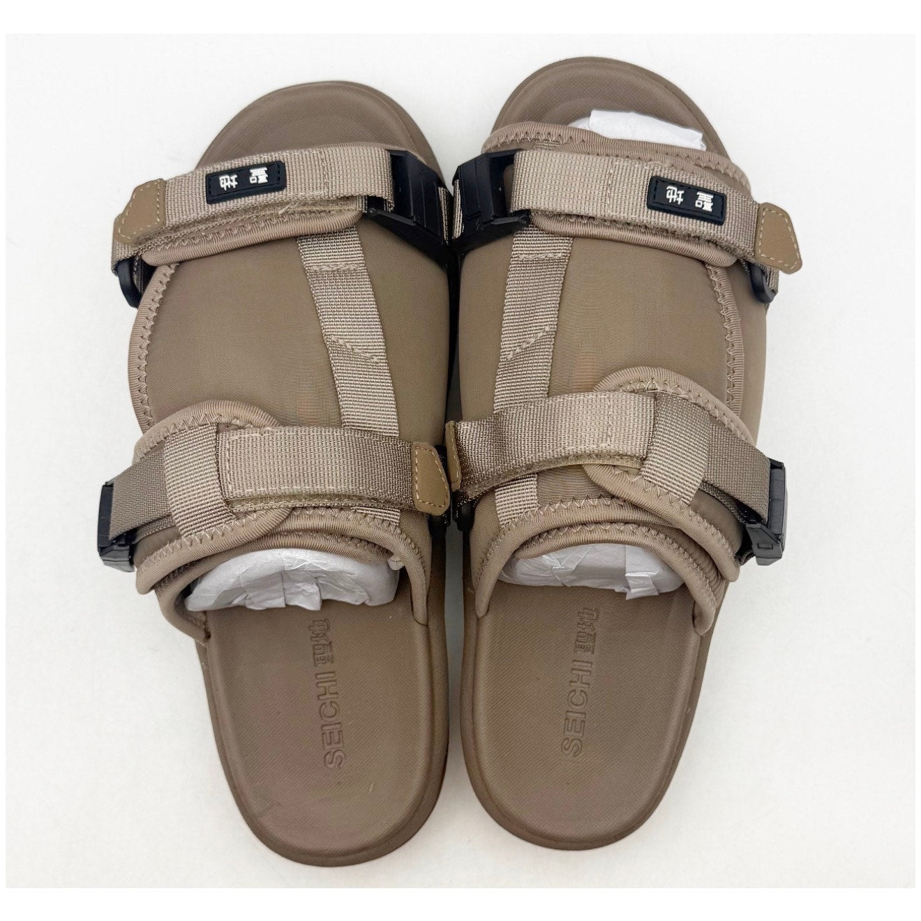 Seichi Mens Yoroi V2 Slide Sandals Size 9 EU 42 Taupe NIB