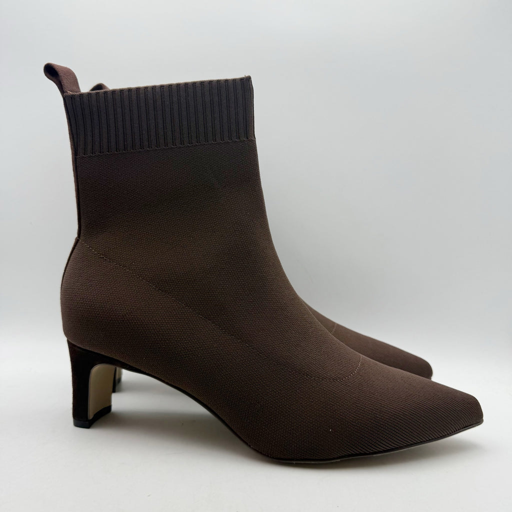 Andre Assous Womens Winter Ankle Boots Size 11 EU 43 Brown Knit NIB