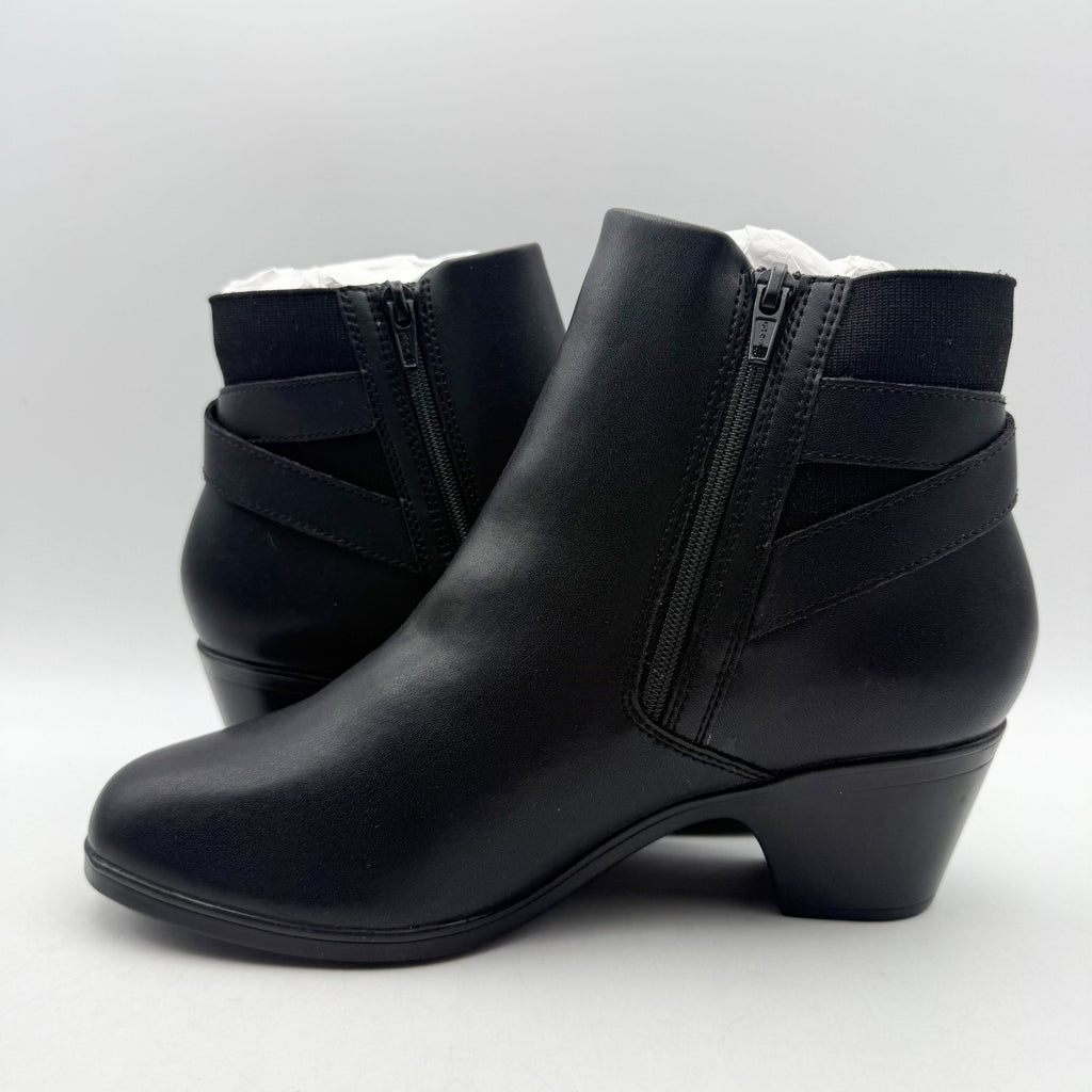 Clarks Womens Emily2 Lux Ankle Boots Size 8.5 EU 39.5 Black Leather Booties NIB