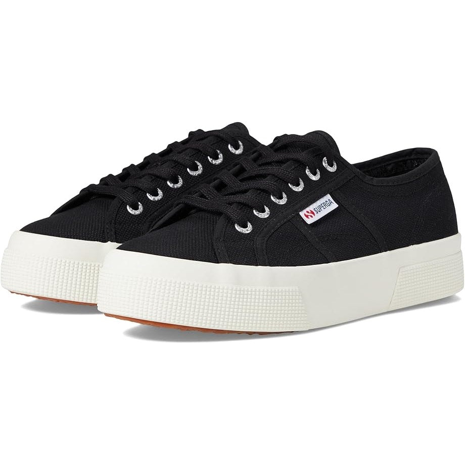 Superga Womens 2740 Platform Sneakers EU 38 US 7.5 Black Canvas NIB