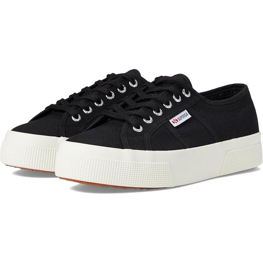 Superga Womens 2740 Platform Sneakers EU 38 US 7.5 Black Canvas NIB