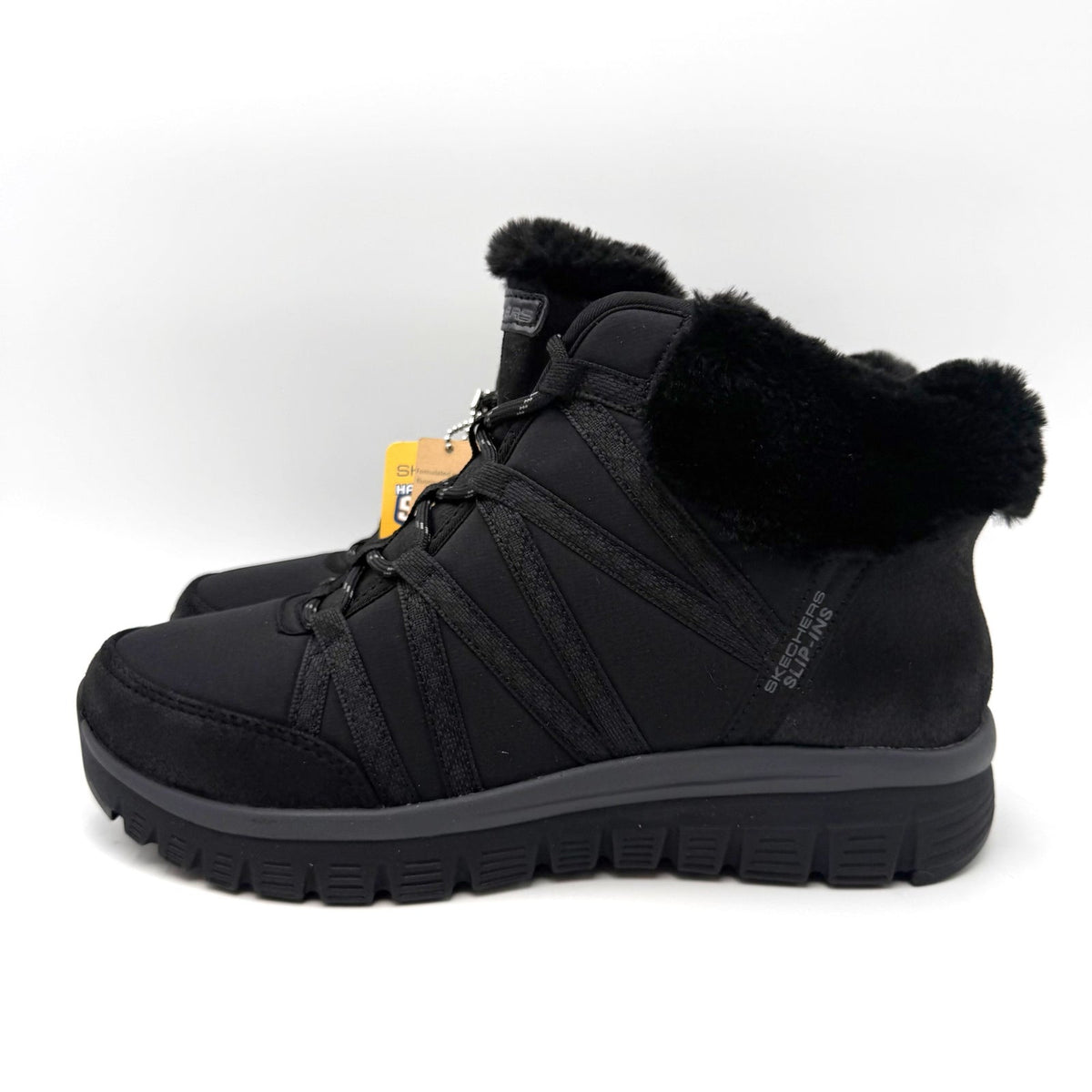 Skechers Womens Slip-ins Graceful Cozy Strolls Ankle Bootie Size 8.5 Black NWT