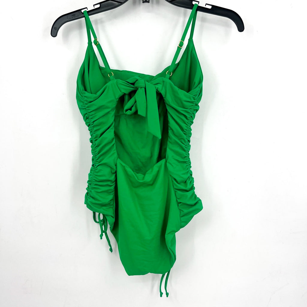 BECCA Color Code Paula One Piece Swimsuit Large Emerald Rouched Square Neck NWT