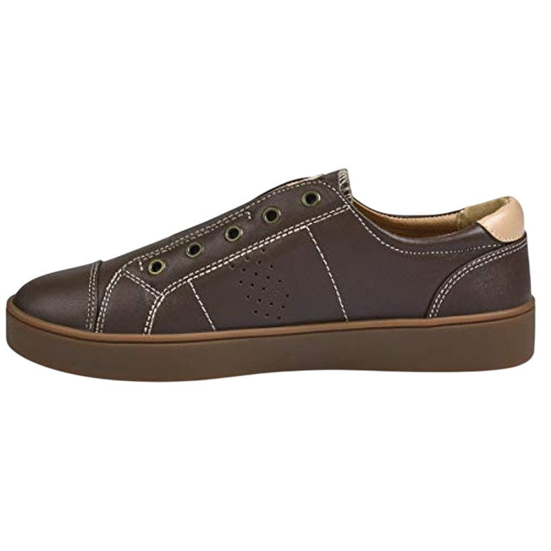 Spenco Womens Malibu Lux Sneakers US 9.5 Brown Espresso Leather Slip On NIB