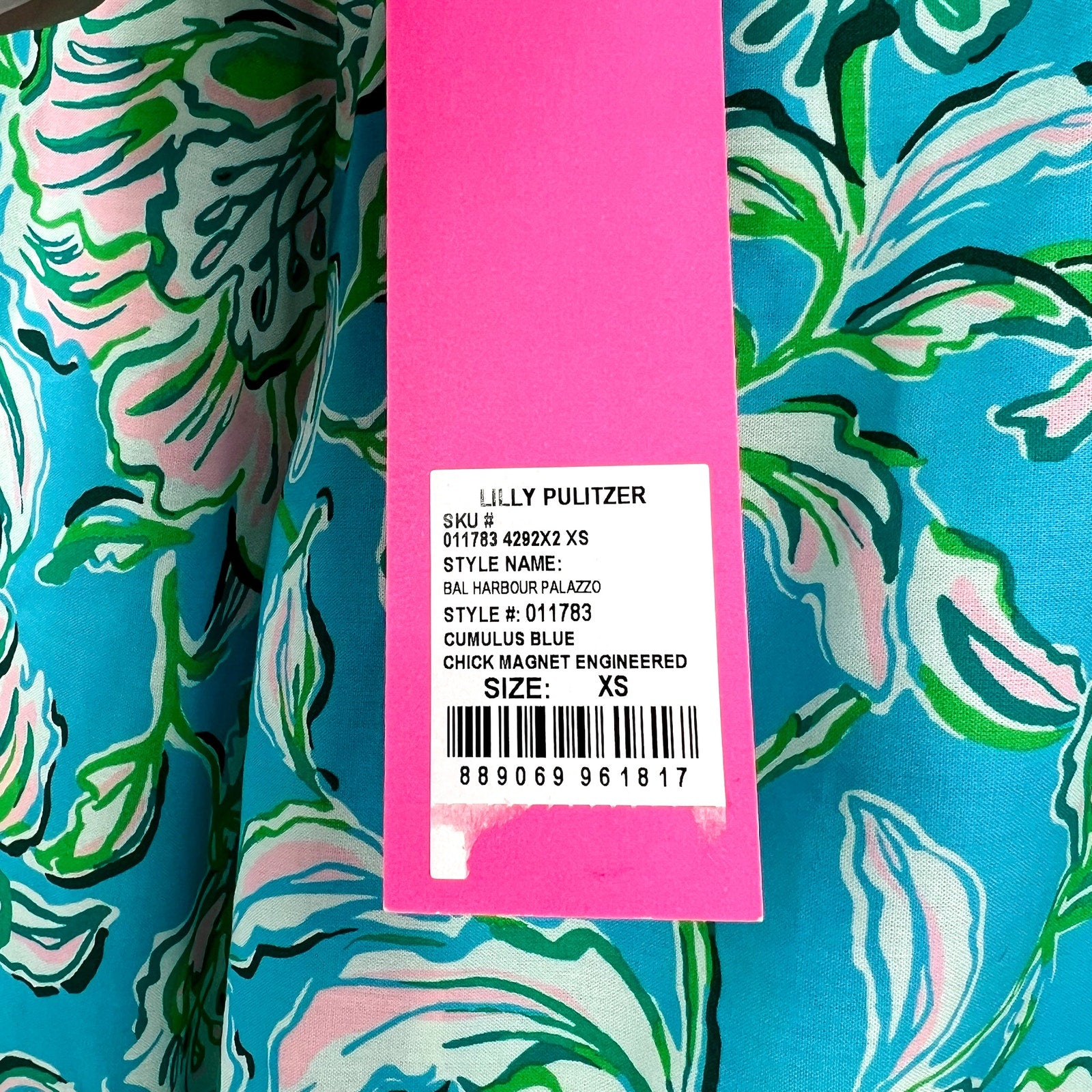 LILLY PULITZER Womens Bal Harbour Palazzo Pants XS Blue Chick Magnet  32" NWT