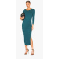 MICHAEL STARS  Women's Christina Ribbed Midi Dress XS Green Crew Neck NWT