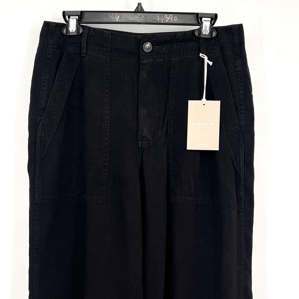 EVERLANE Women's The Utility Pant Size 6 Black Buttersoft Tapered Leg NWT
