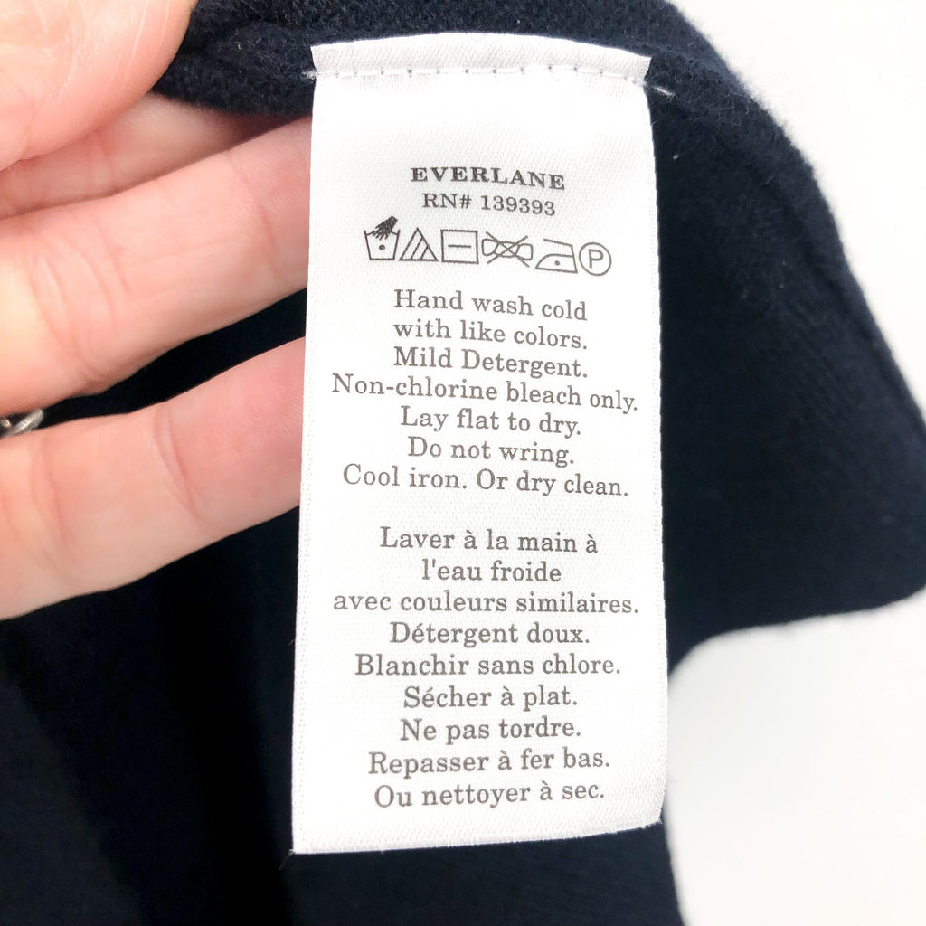 Everlane Mens Grade-A Cashmere Crew Sweater Large Dark Navy Blue NWT