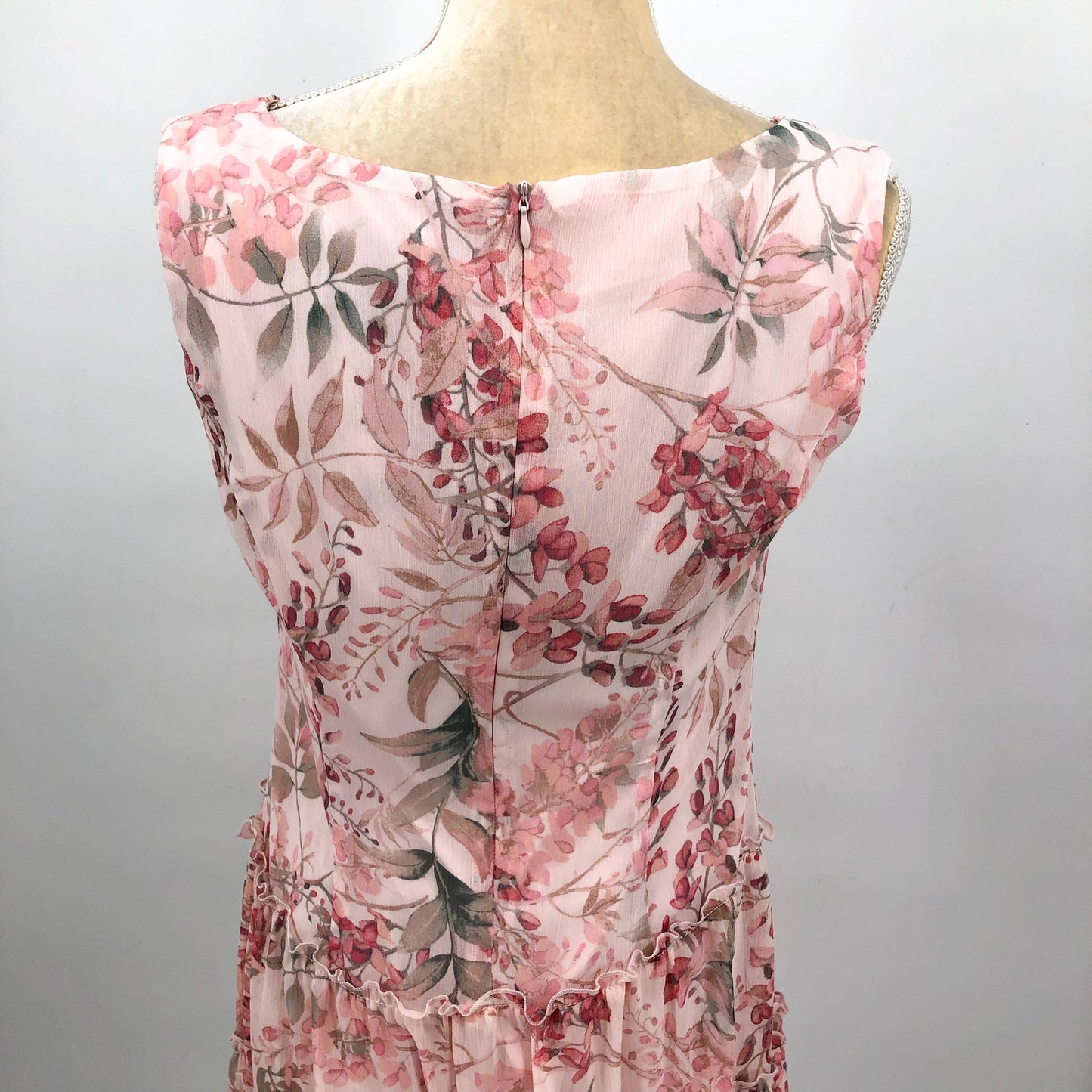 CONNECTED APPAREL Women's Sleeveless Chiffon Dress Size 4 Pink Floral Print NWT