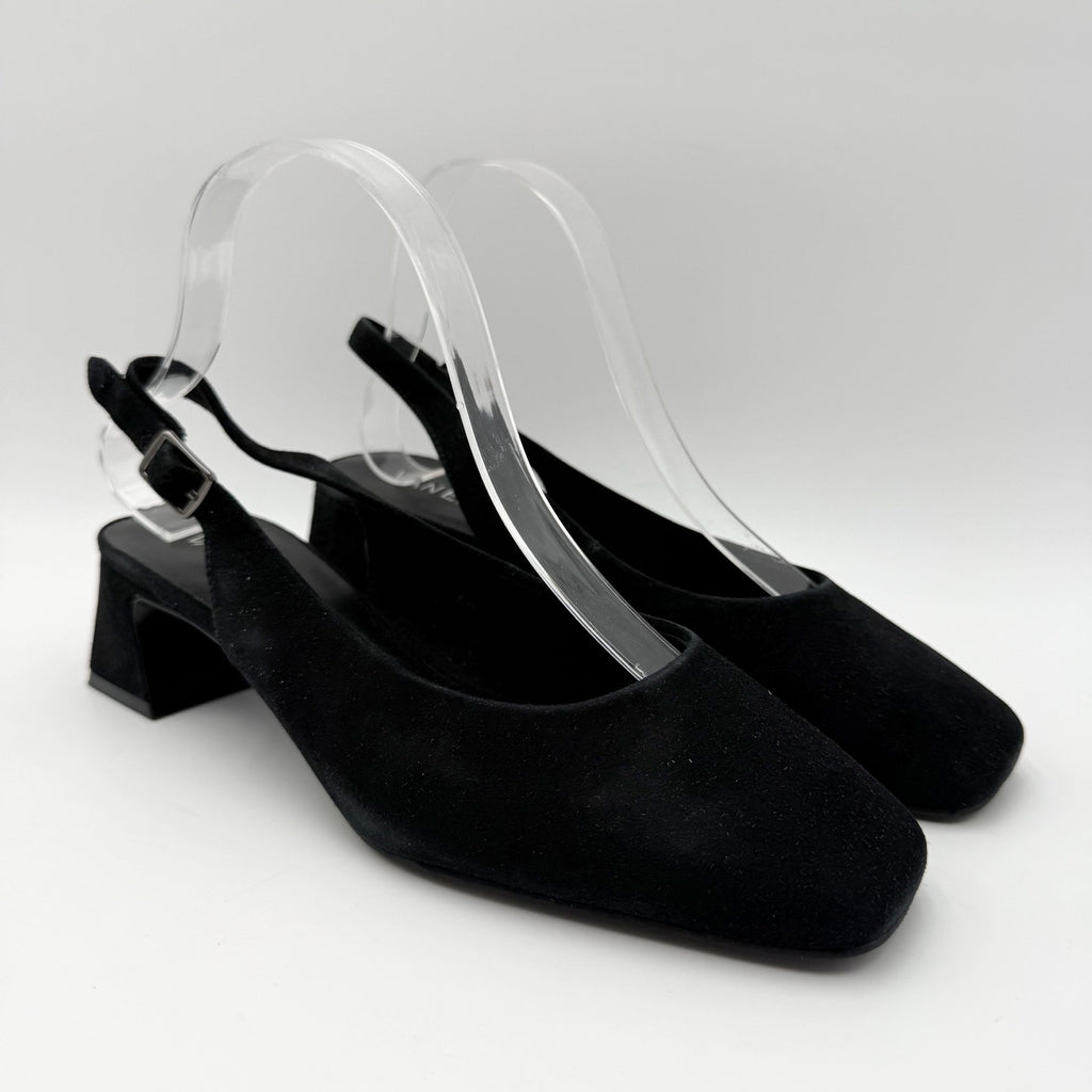 Vaneli Womens Darsy Slingback Heels Size 8 Wide Black Suede NIB