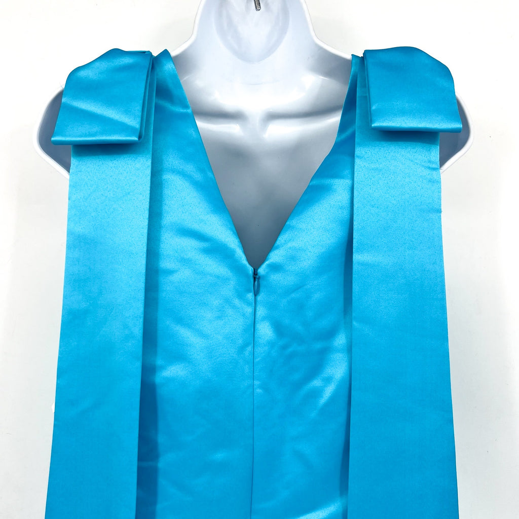 Trina Turk Womens Priscilla Shift Dress Size 2 Blue Satin Sleeveless NWT