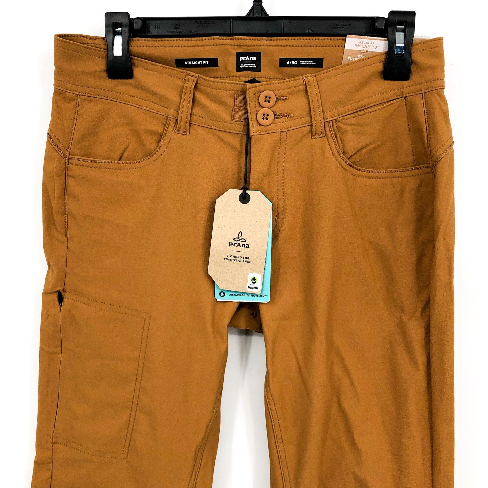 PRANA Women's Halle Straight Pants II Size 4 Reg Tan Earthbound NWT