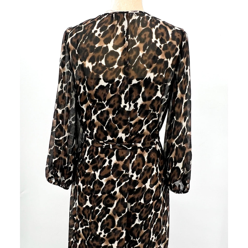TRINA TURK Women's Shalina Tie-Waist Maxi Dress Small Lampoul Leopard NWT