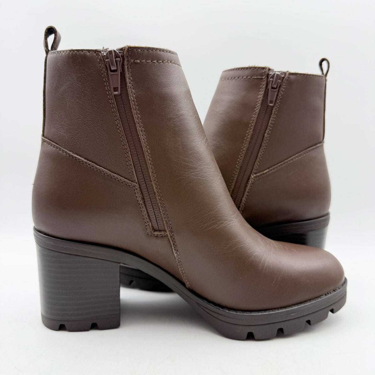 Naturalizer Womens Verney Ankle Bootie Size 9.5 M Brown Leather Waterproof NIB