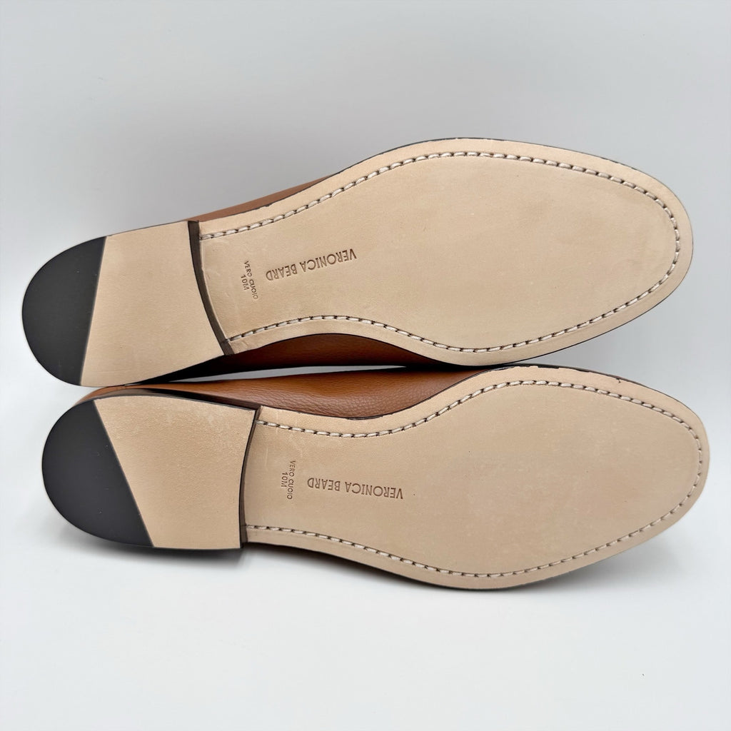 Veronica Beard Womens Penny 2 Loafers Size 10 M Caramel Brown Leather NIB