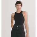 EVERLANE Women's The Cutaway Tank Bodysuit Medium Black Sleeveless NWT