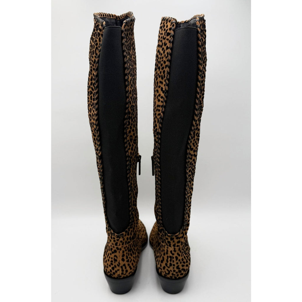 1.State Womens Sage Over the Knee Boots Size 7.5 EU 38 Brown Leopard NWOB