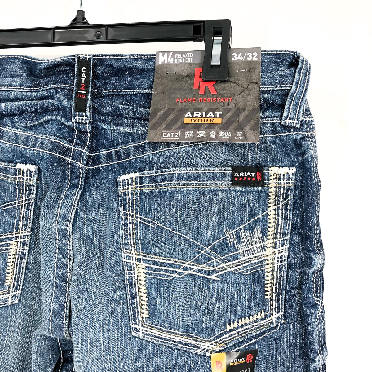 ARIAT Men's FR M4 Relaxed Ridgeline Boot Cut Jeans 34x32 Glacier Blue Denim NWT