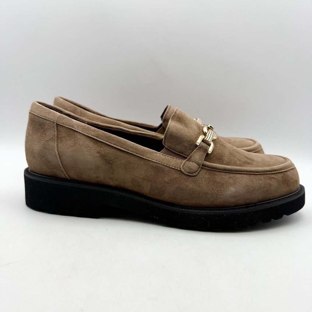 David Tate Womens Magan Loafers US 10.5 WW Brown Suede Slip On NWOB