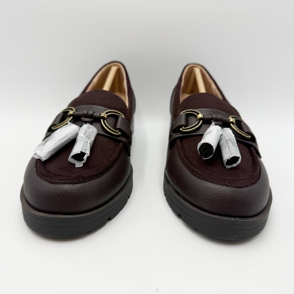 LifeStride Womens Logan Flat Loafers Size 8.5 M EU 39 Chocolate Brown NIB