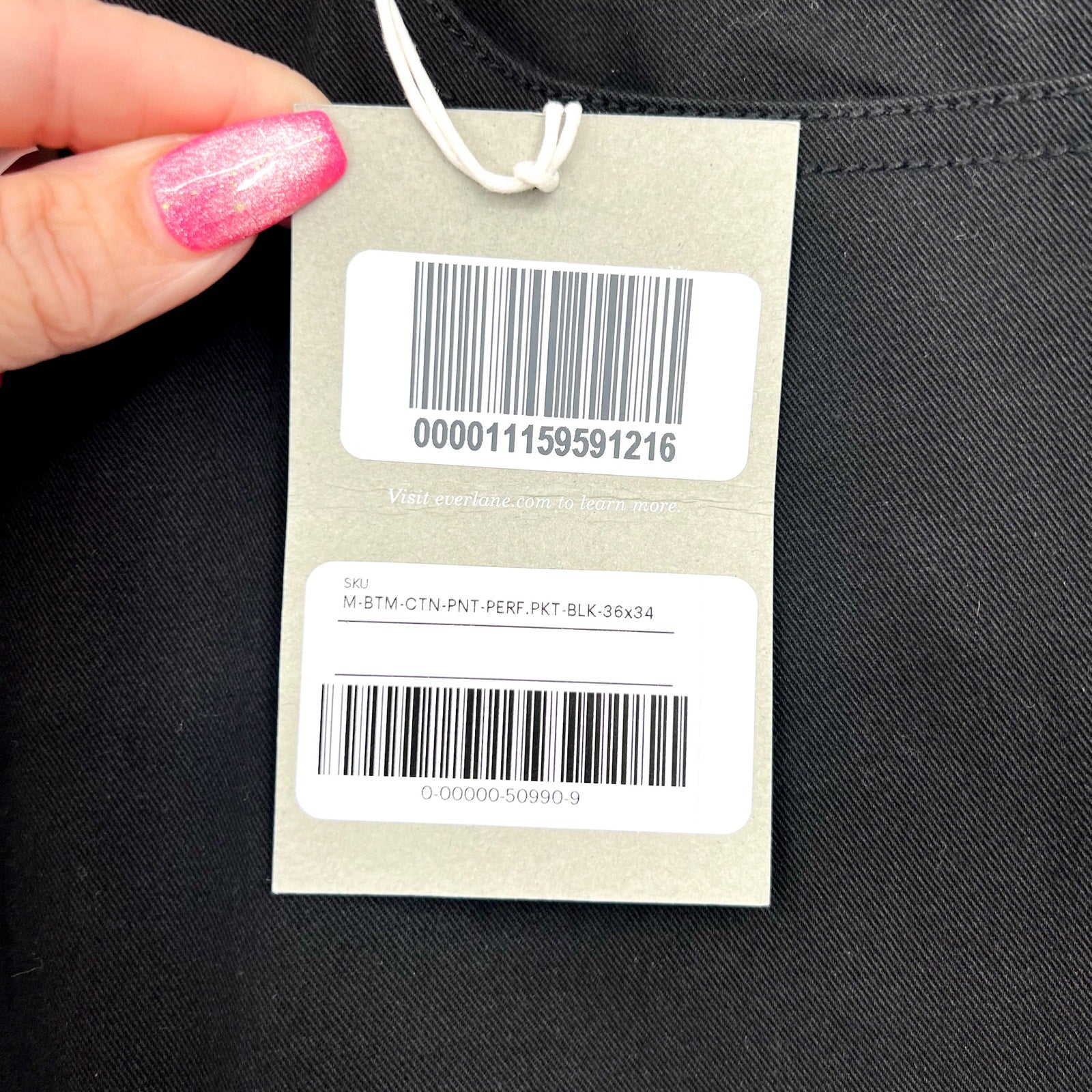 EVERLANE Men's The Performance 5-Pocket Pants 36x34 Black Chinos Stretch NWT