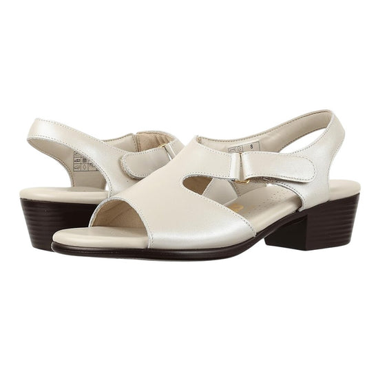 SAS Womens Suntimer Heeled Sandal US 11 Narrow Cream Leather NIB