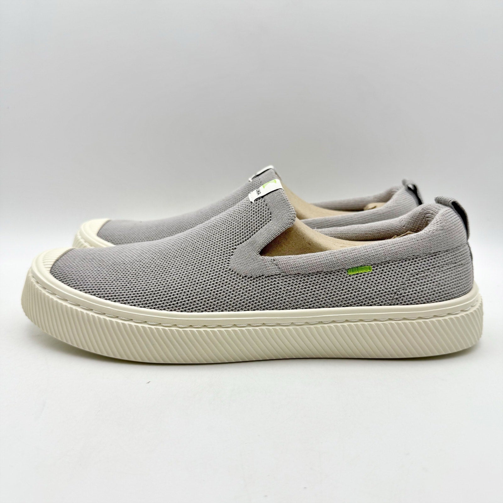 Cariuma Mens IBI Slip On Sneakers US 11.5 EU 45 Grey Knit Bamboo NIB
