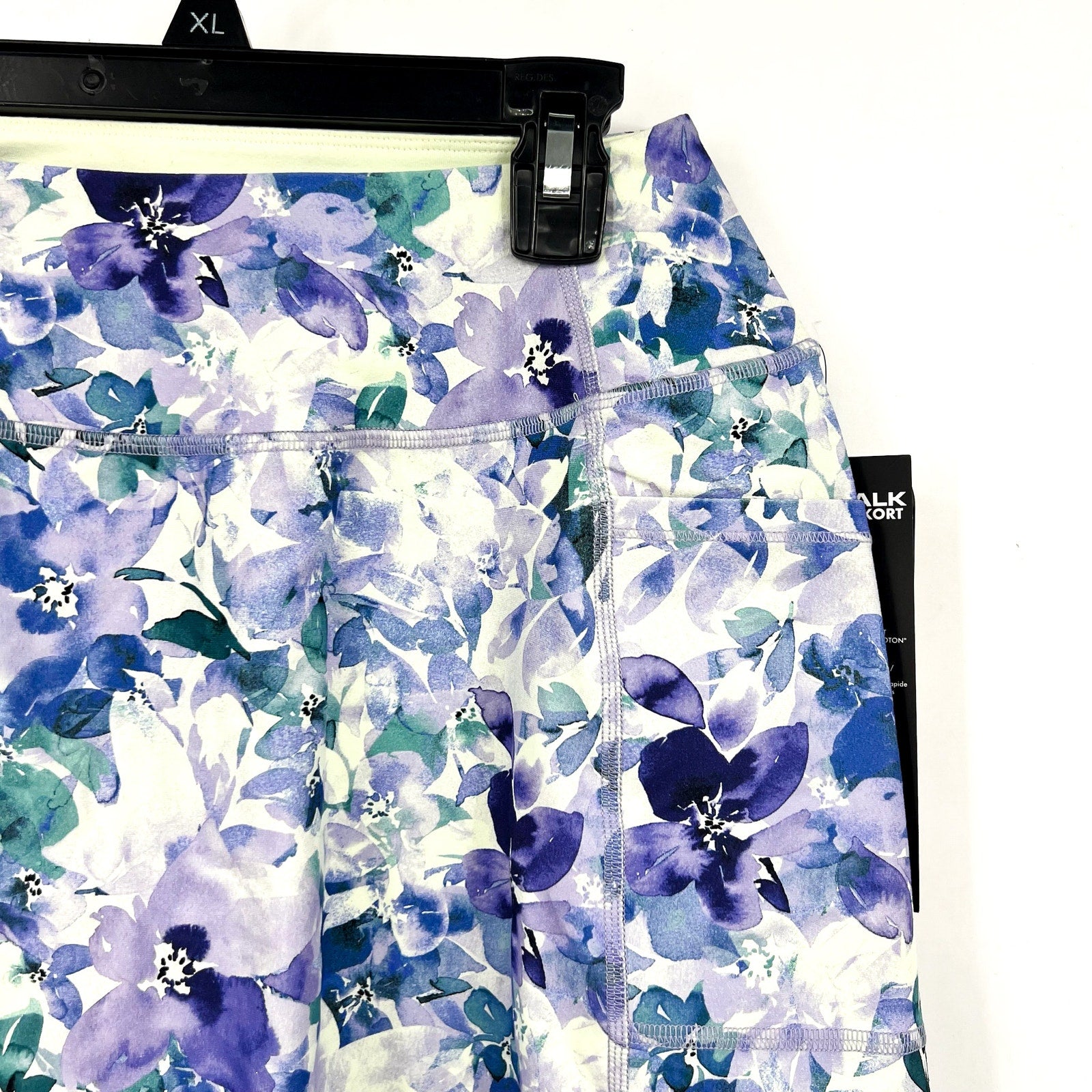 SKECHERS Go Walk High Waisted Pickleball Skort Small Blue Seascape Floral NWT