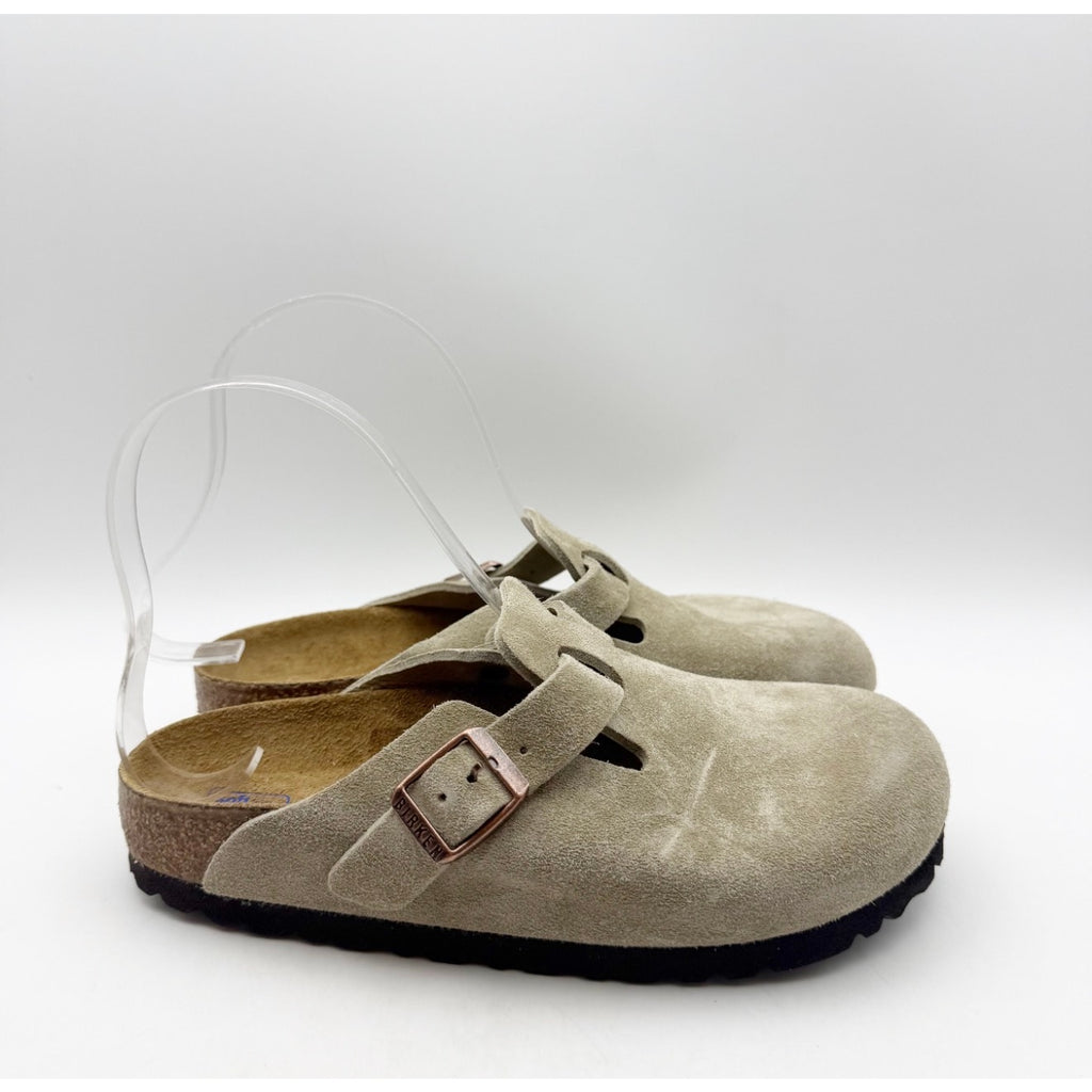 Birkenstock Women's Boston Soft Footbed Clogs EU 35 Taupe Suede NWT