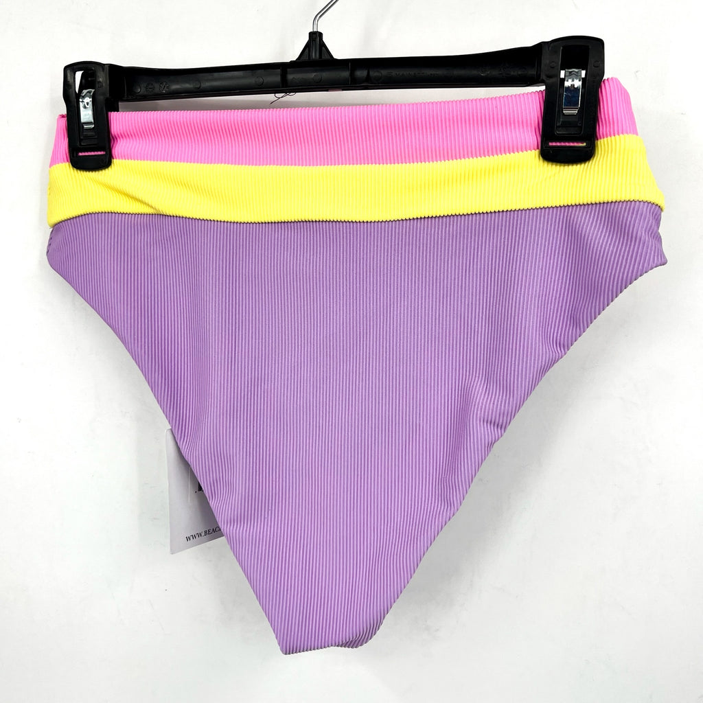 BEACH RIOT Heidi Bikini Bottom Medium Purple Sublime Spring High Waisted NWT