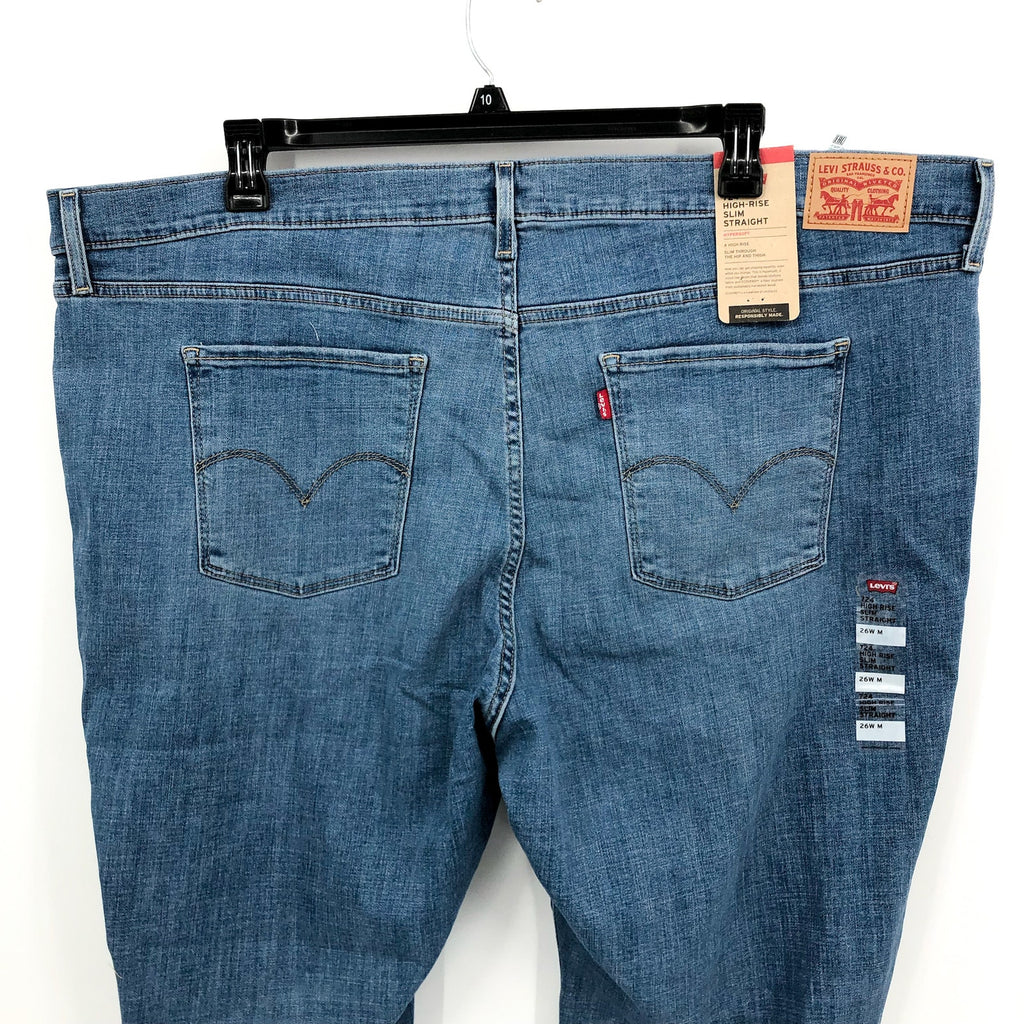 Levi's Womens 724 Slim Straight Jeans 26W Blue Slate Fixer 83737-0016 NWT