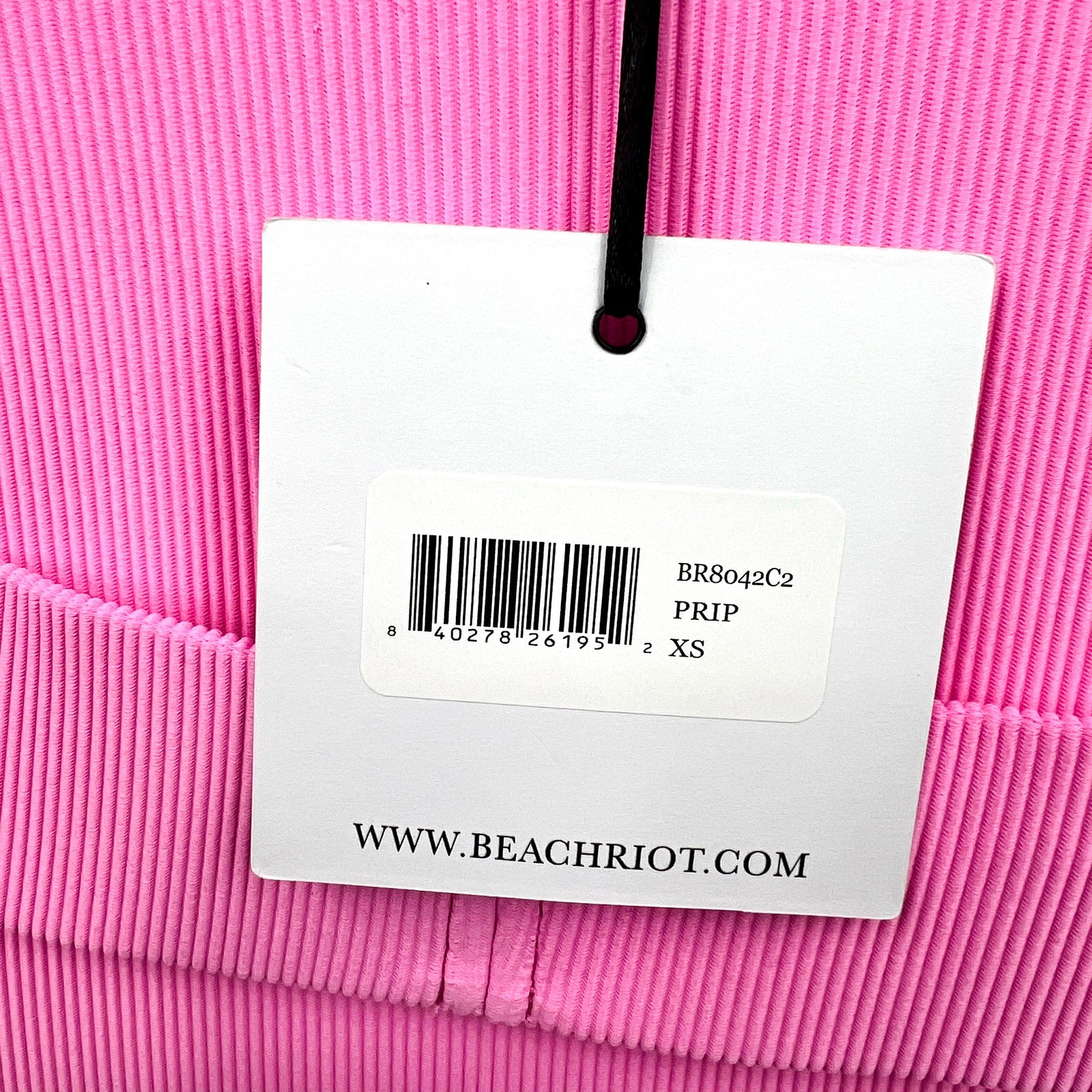 BEACH RIOT Women's Sydney Belted One Piece Swimsuit XS Prism Pink Ribbed NWT