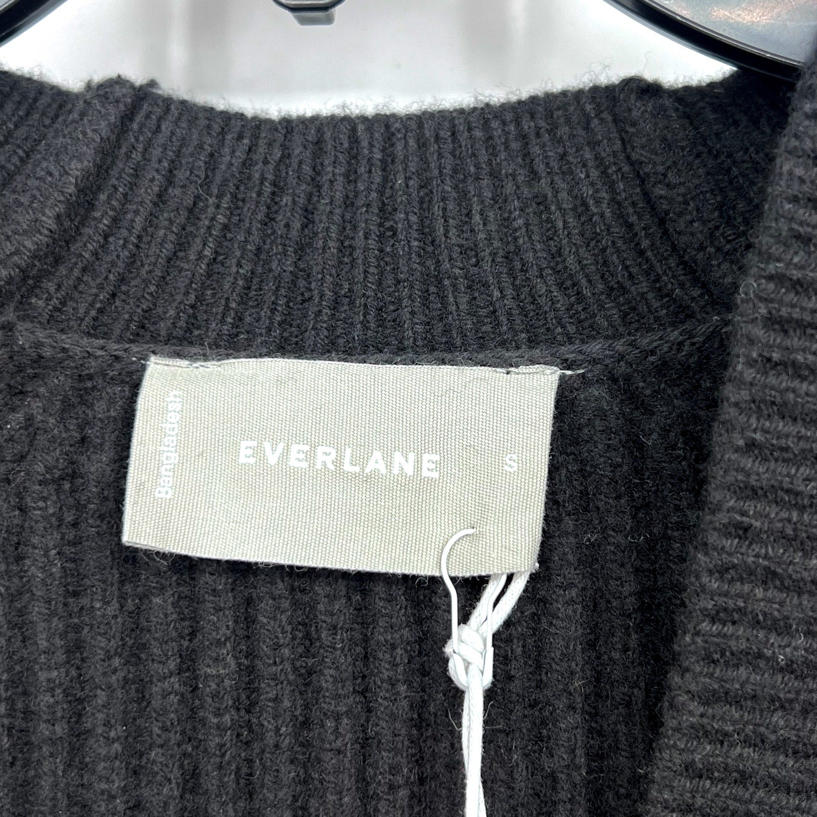 EVERLANE Women's The Long Cocoon Cardigan Small Black 100% Wool Sweater NWT