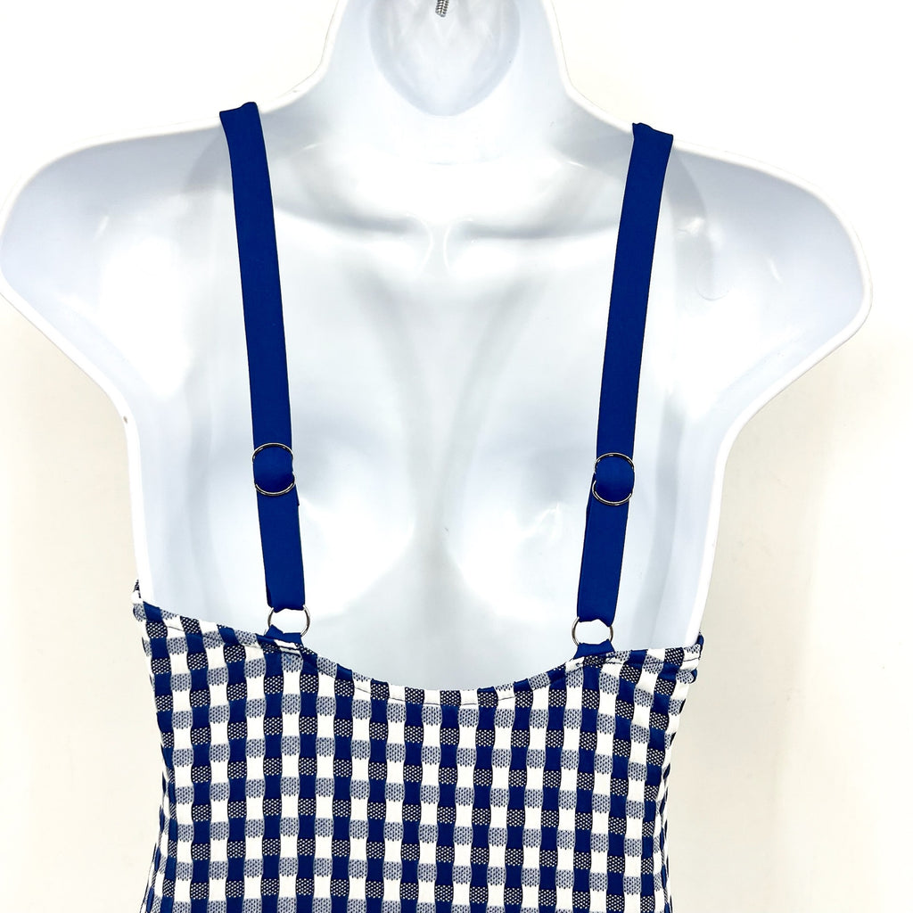 SEAFOLLY Bella Underwire One Piece Swimsuit US 6 Blue Ultramarine Gingham NWT