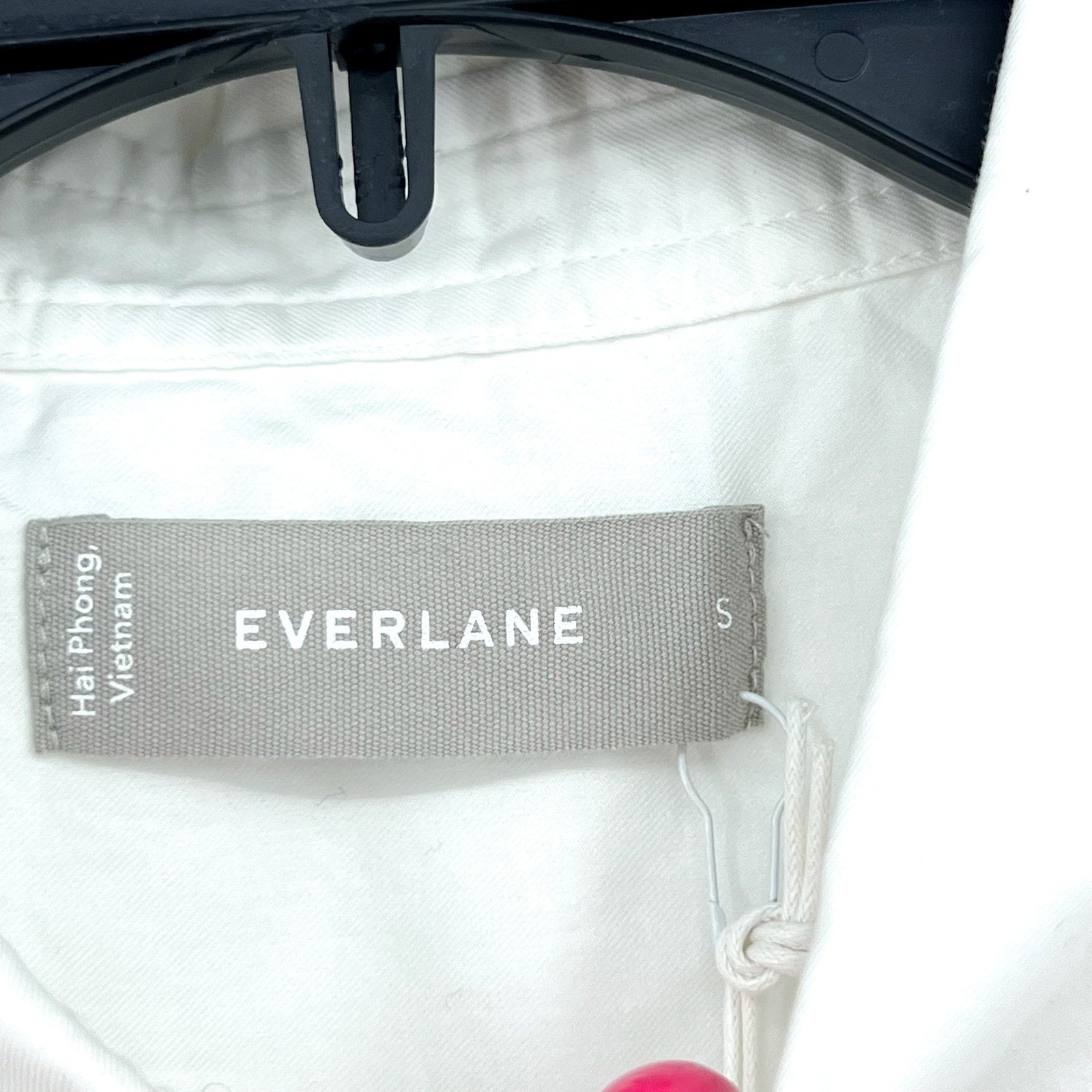 EVERLANE Women's The Way-Short Shirt in Silky Cotton Small White Long Sleeve NWT