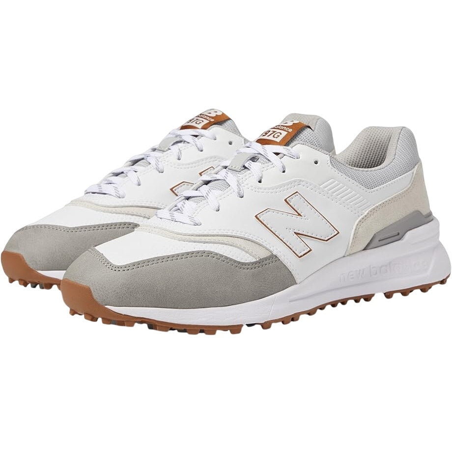New Balance Mens 997 SL Golf Sneakers US 10.5 Wide White Leather Lace Up NIB