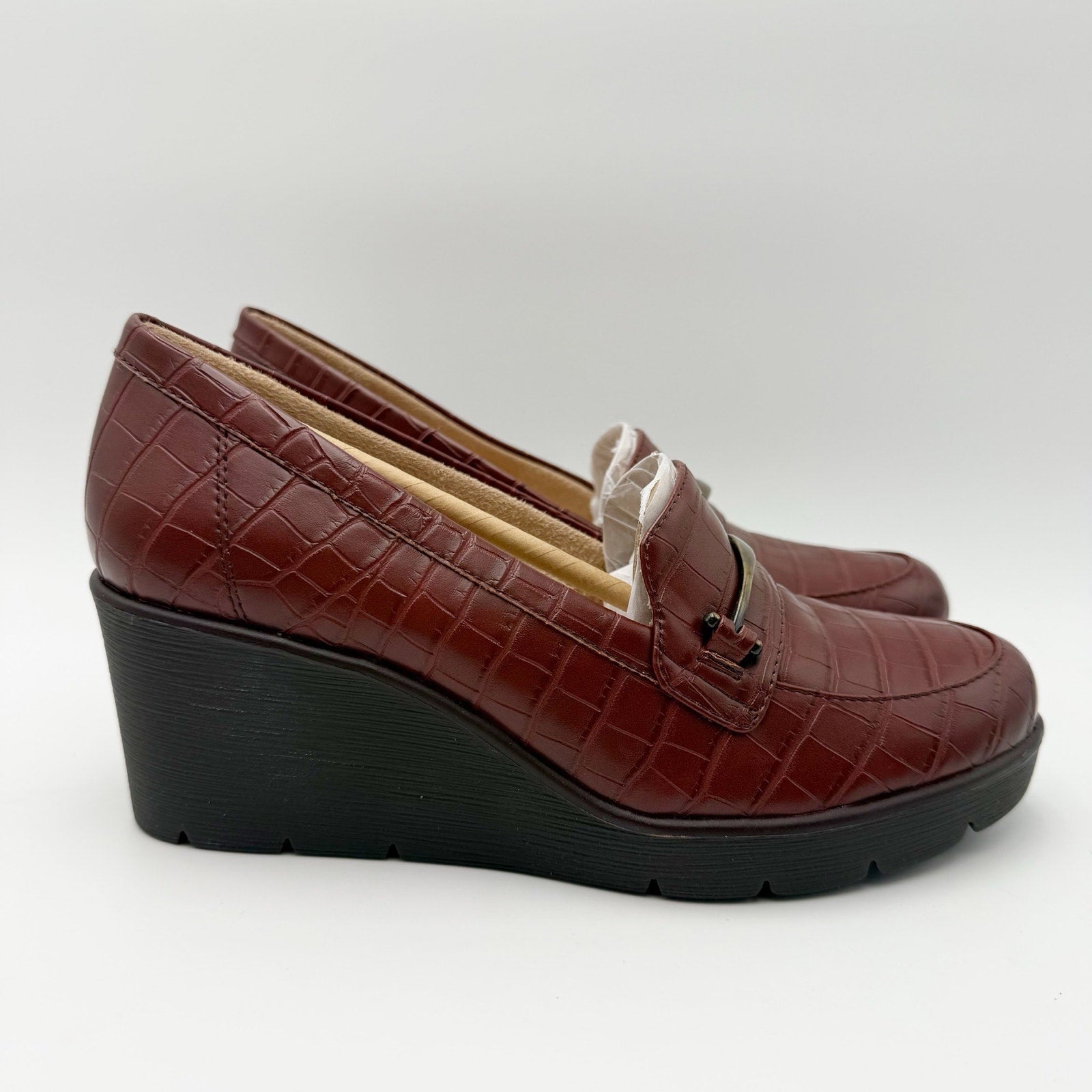Soul Naturalizer Womens Achieve Wedge Loafers US 6.5 Wide EU 36.5 Brown NIB