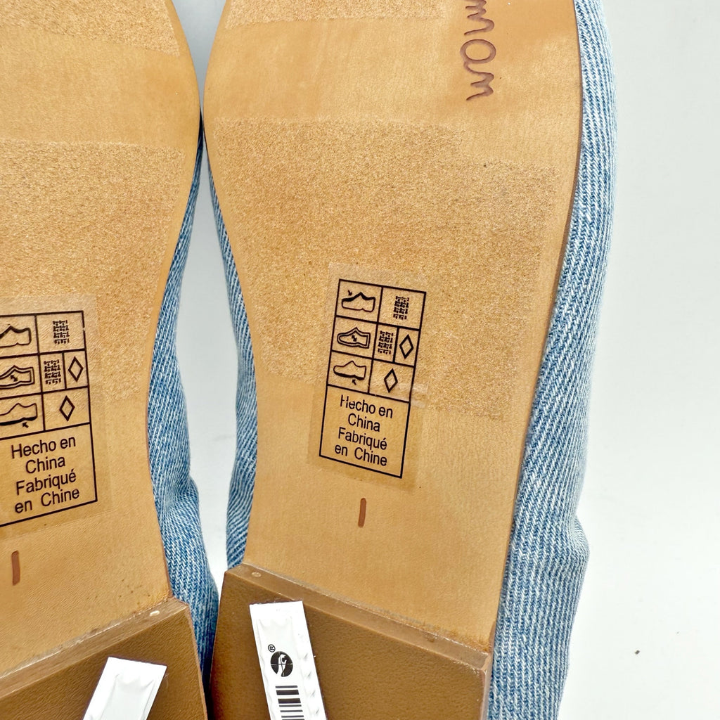 Sam Edelman Kids Felicia Ballet Flats US 1 M EU 32 Blue Denim Leather NIB